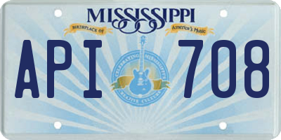 MS license plate API708