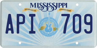 MS license plate API709