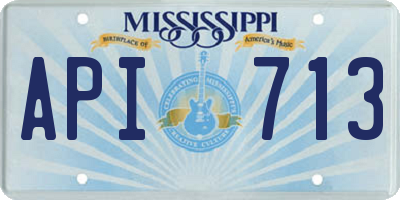 MS license plate API713