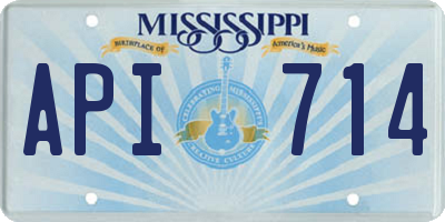 MS license plate API714