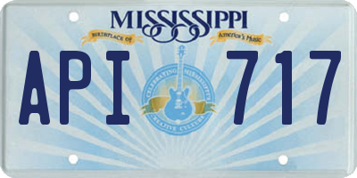 MS license plate API717