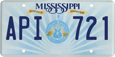 MS license plate API721