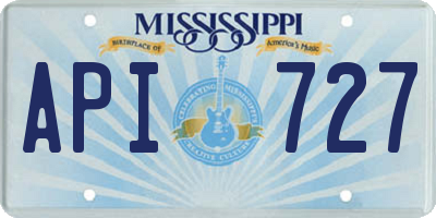 MS license plate API727