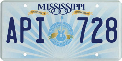 MS license plate API728