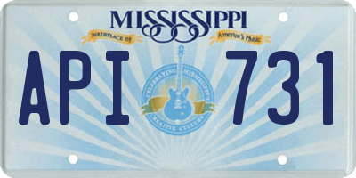 MS license plate API731