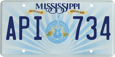 MS license plate API734