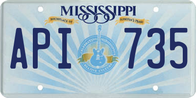 MS license plate API735