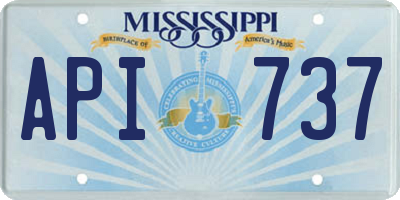 MS license plate API737