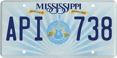 MS license plate API738