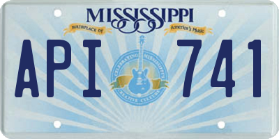 MS license plate API741