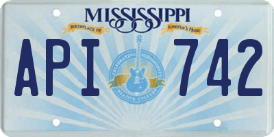 MS license plate API742
