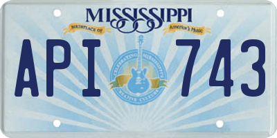 MS license plate API743