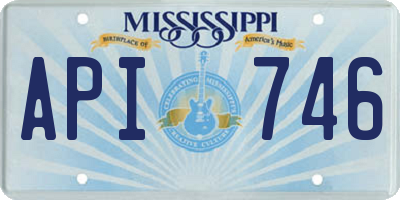 MS license plate API746