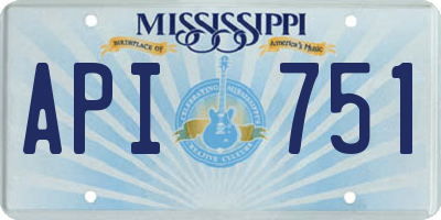 MS license plate API751
