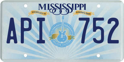 MS license plate API752