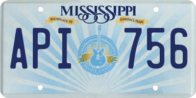 MS license plate API756