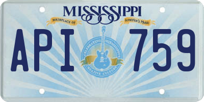 MS license plate API759