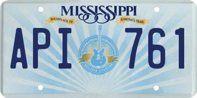 MS license plate API761