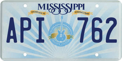 MS license plate API762