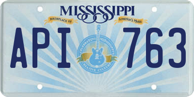 MS license plate API763