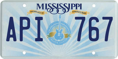 MS license plate API767