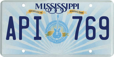MS license plate API769
