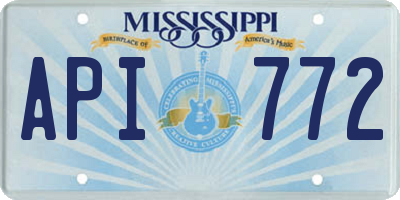 MS license plate API772