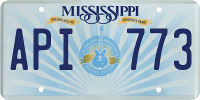 MS license plate API773