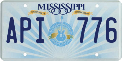 MS license plate API776