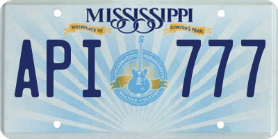MS license plate API777