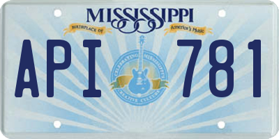 MS license plate API781
