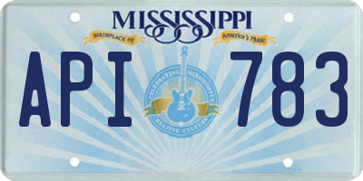 MS license plate API783