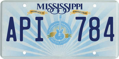 MS license plate API784