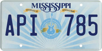 MS license plate API785