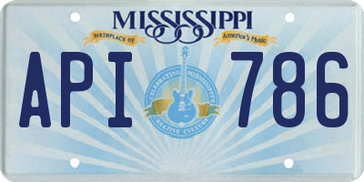 MS license plate API786