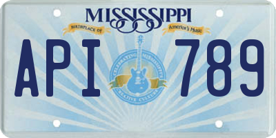 MS license plate API789