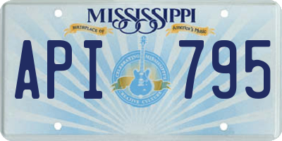 MS license plate API795