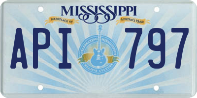 MS license plate API797