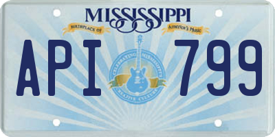 MS license plate API799