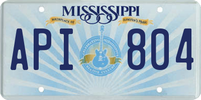 MS license plate API804