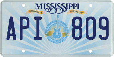MS license plate API809