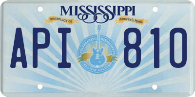 MS license plate API810
