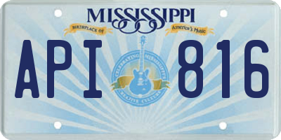 MS license plate API816