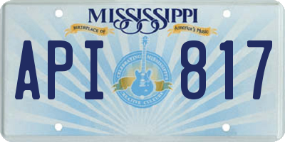 MS license plate API817