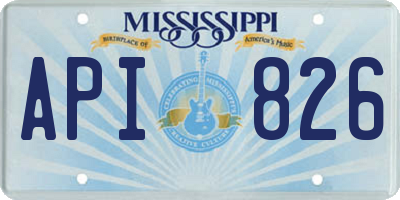 MS license plate API826