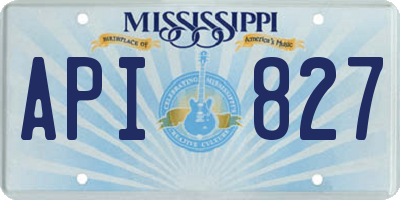 MS license plate API827