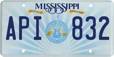 MS license plate API832
