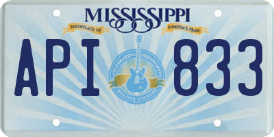MS license plate API833
