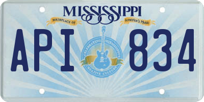 MS license plate API834