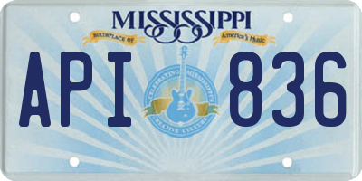 MS license plate API836